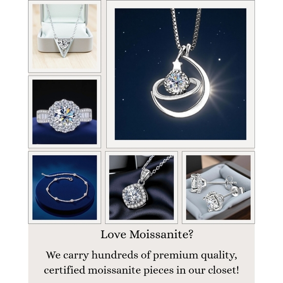 1 CT Moissanite Diamond Solitaire Pendant Anniversary Birthday Gift - Picture 10 of 12